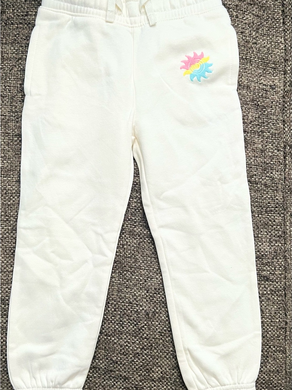Old Navy Cream Sweatpants with Pastel Sunburst Detail
